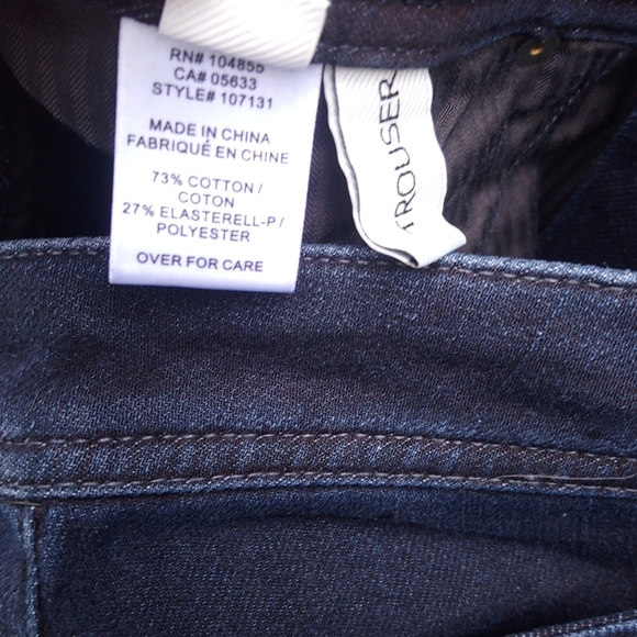 Denim 6 Dark Wash Blue Jean Denim Trouser Dress Pants - Picture 9 of 14